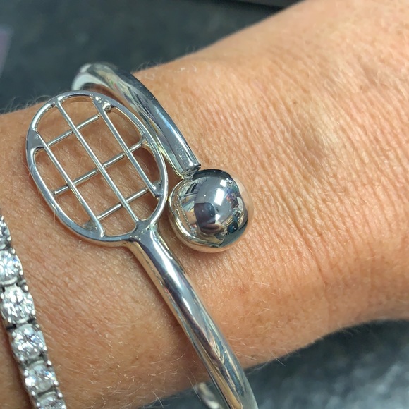 Jewelry Sterling Silver Bangle With Tennis Racquet Poshmark